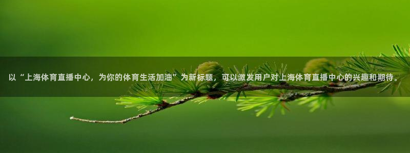 以“上海体育直播中心，为你的体育生活加油”为新标题，可以激发用户对上海体育直播中心的兴趣和期待。