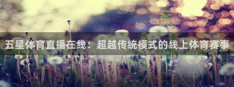 五星体育直播在线：超越传统模式的线上体育赛事